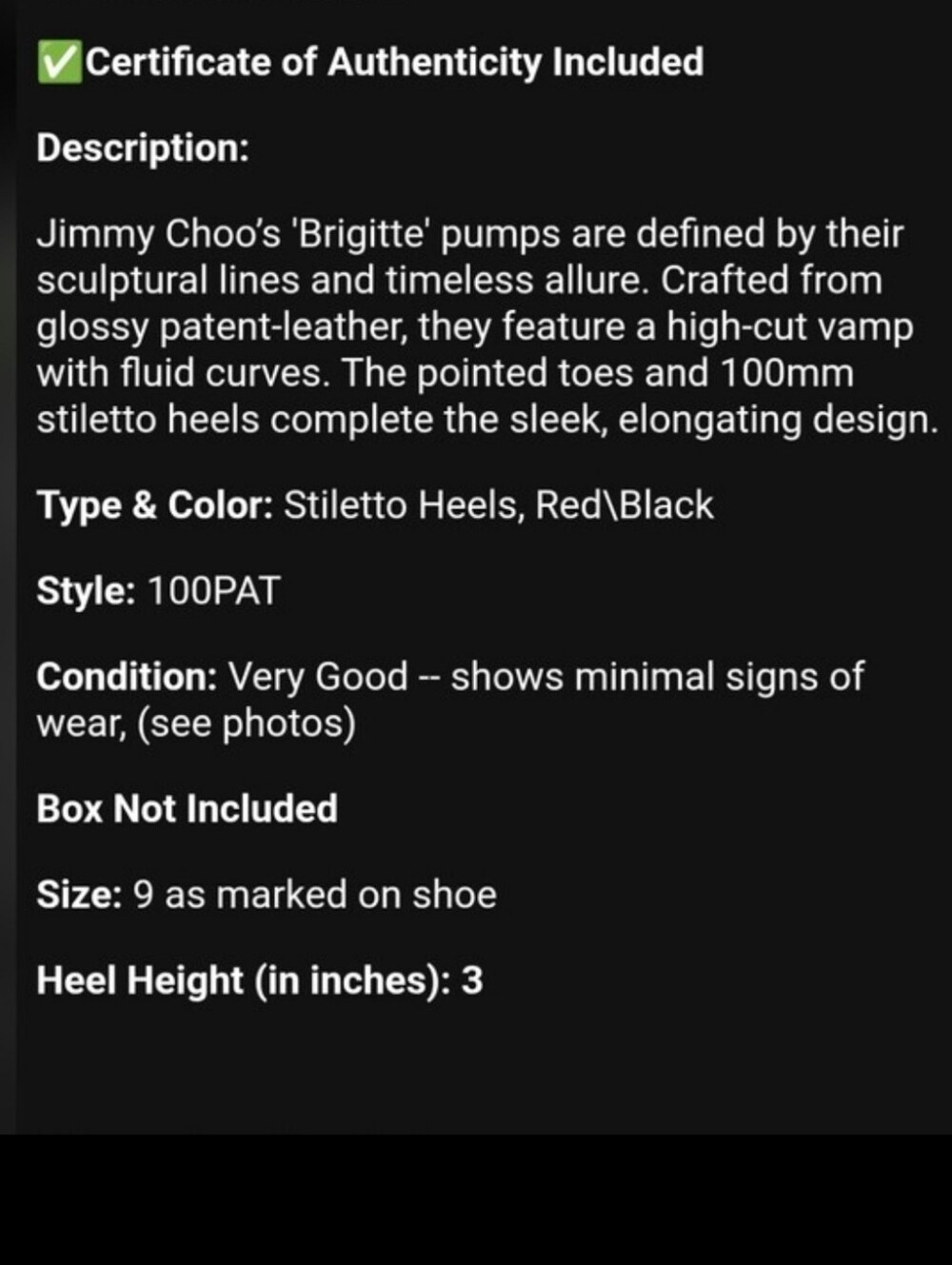 Jimmy Choo Women's Red/Black Patent leather Pointed-Toe Pumps - Picture 11 of 13